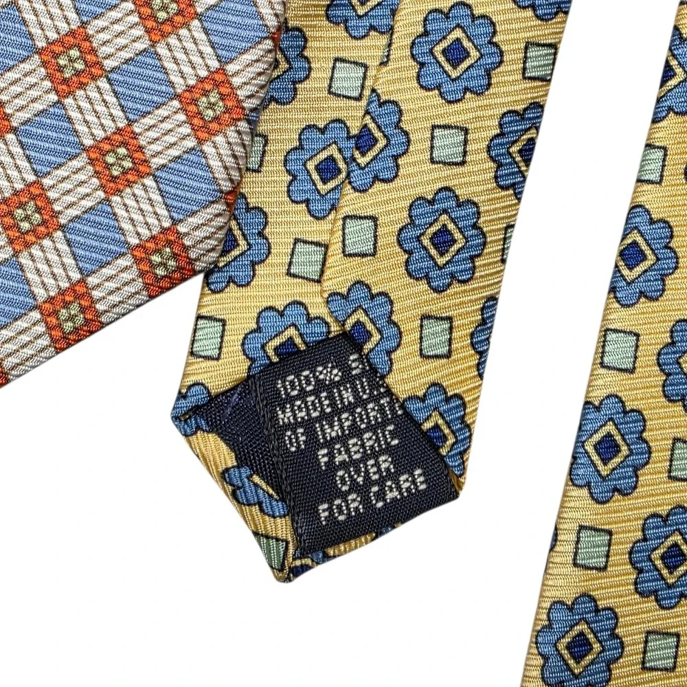 Gap Necktie‎ Lot 4 Mens OS Multicolor Silk Patterned Floral Geometric Ladybug